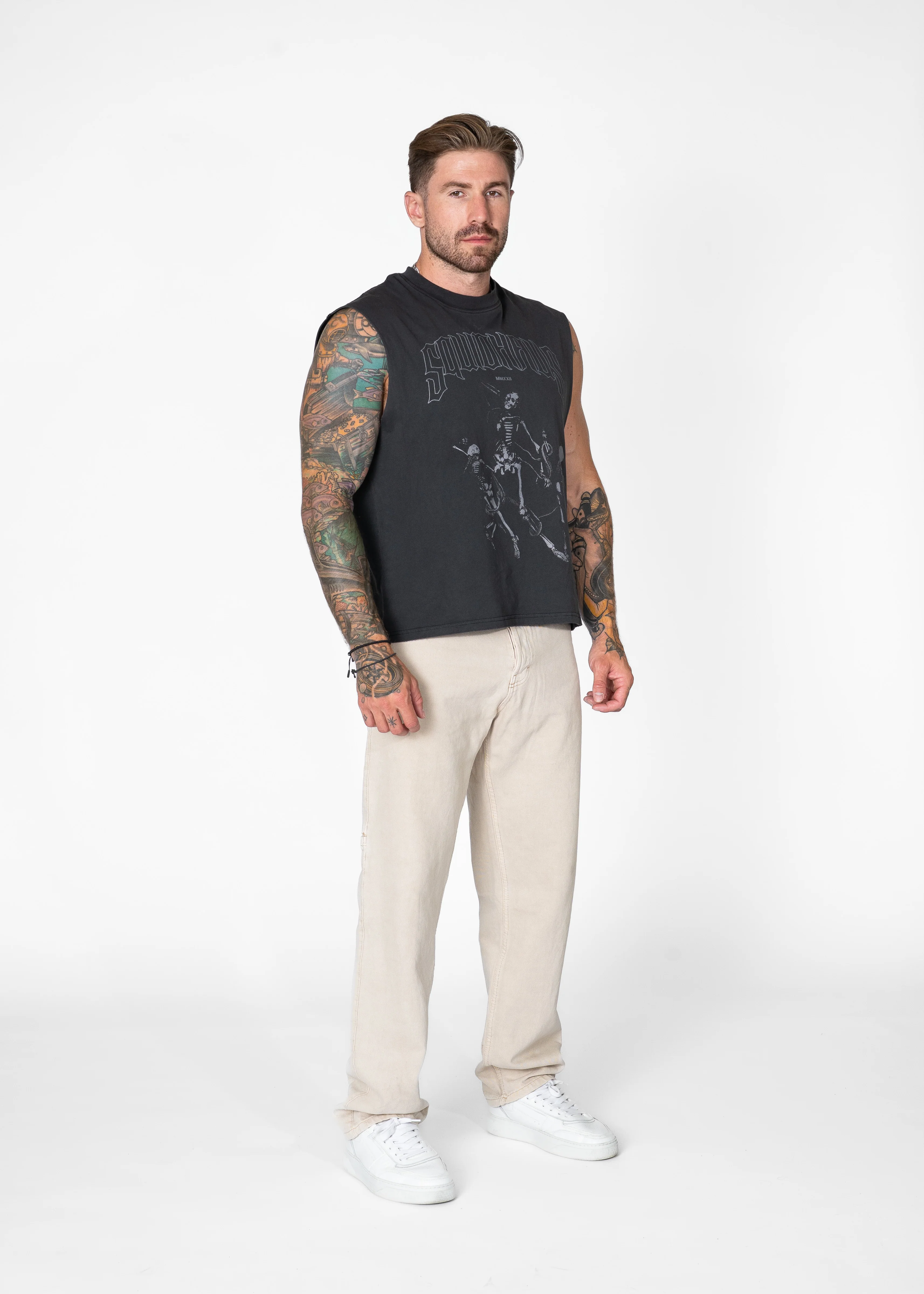 Vintage Cropped Relaxed Cut Off Tee - Image 3