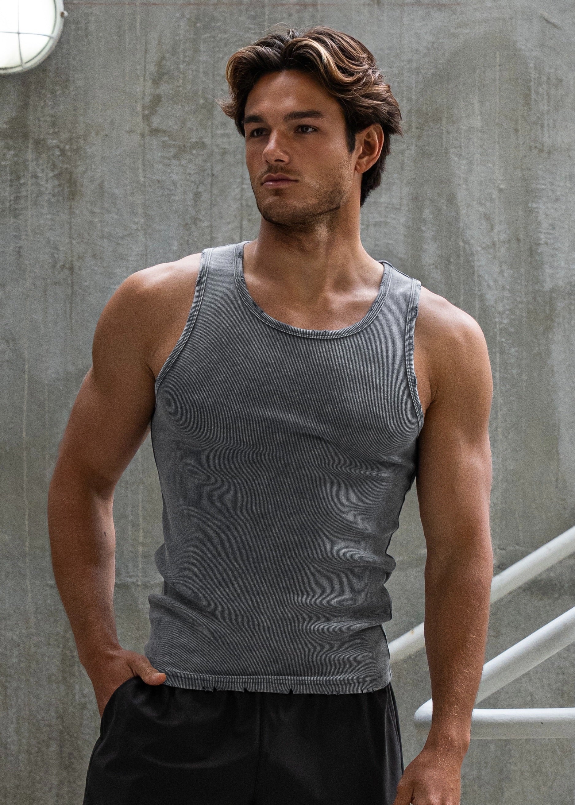Premium Ultra-Soft Cotton Distressed Fitted Tank 2 Pack - Image 5